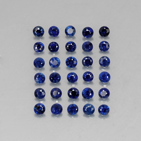 Pedras preciosas de safira azul natural de  ct, corte redondo, VVS-VS