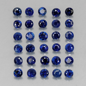 Pedras preciosas de safira azul natural de  ct, corte redondo, VVS-VS