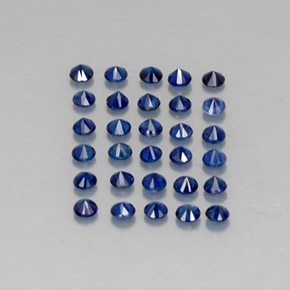 Pedras preciosas de safira azul natural de  ct, corte redondo, VVS-VS