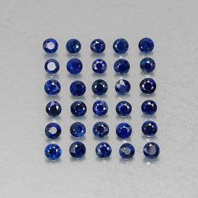 Pedras preciosas de safira azul natural de  ct, corte redondo, VVS-VS