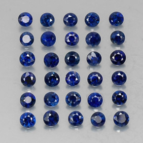 Pedras preciosas de safira azul natural de  ct, corte redondo, VVS-VS