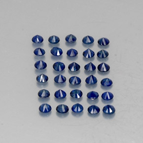 Pedras preciosas de safira azul natural de  ct, corte redondo, VVS-VS