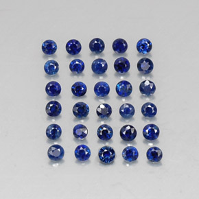 Pedras preciosas de safira azul natural de  ct, corte redondo, VVS-VS