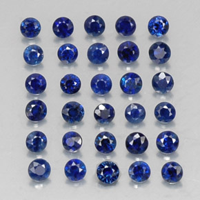 Pedras preciosas de safira azul natural de  ct, corte redondo, VVS-VS