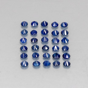 Pedras preciosas de safira azul natural de  ct, corte redondo, VVS-VS