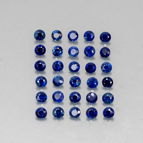 Pedras preciosas de safira azul natural de  ct, corte redondo, VVS-VS
