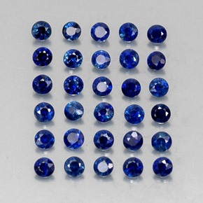 Pedras preciosas de safira azul natural de  ct, corte redondo, VVS-VS