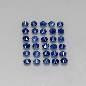 Pedras preciosas de safira azul natural de  ct, corte redondo, VVS-VS