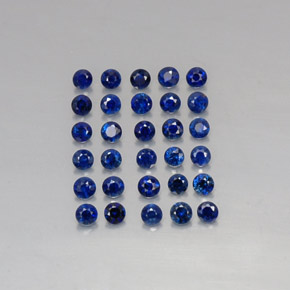 Pedras preciosas de safira azul natural de  ct, corte redondo, VVS-VS