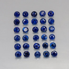 Pedras preciosas de safira azul natural de  ct, corte redondo, VVS-VS