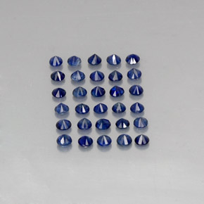 Pedras preciosas de safira azul natural de  ct, corte redondo, VVS-VS