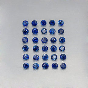 Pedras preciosas de safira azul natural de  ct, corte redondo, VVS-VS
