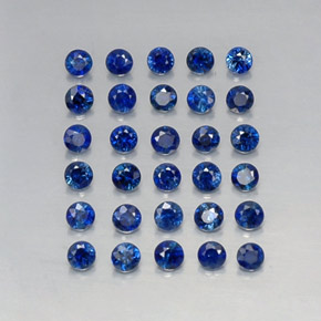 Pedras preciosas de safira azul natural de  ct, corte redondo, VVS-VS