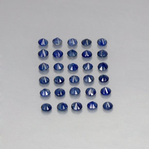 Pedras preciosas de safira azul natural de  ct, corte redondo, VVS-VS
