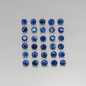 Pedras preciosas de safira azul natural de  ct, corte redondo, VVS-VS