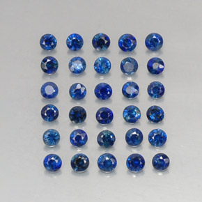 Pedras preciosas de safira azul natural de  ct, corte redondo, VVS-VS