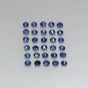 Pedras preciosas de safira azul natural de  ct, corte redondo, VVS-VS