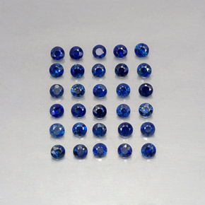 Pedras preciosas de safira azul natural de  ct, corte redondo, VVS-VS
