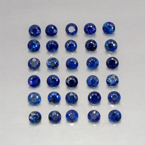 Pedras preciosas de safira azul natural de  ct, corte redondo, VVS-VS
