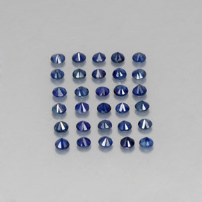 Pedras preciosas de safira azul natural de  ct, corte redondo, VVS-VS