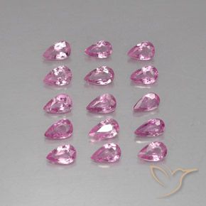 Pedras preciosas de safira rosa natural de 3,99 ct, formato de pêra, VVS-VS