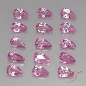 Pedras preciosas de safira rosa natural de 3,99 ct, formato de pêra, VVS-VS