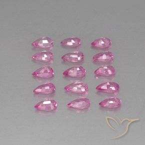 Pedras preciosas de safira rosa natural de 3,99 ct, formato de pêra, VVS-VS