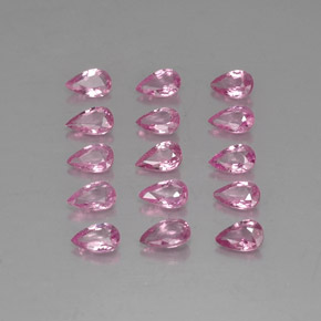 Pedras preciosas de safira rosa natural de 3,61 ct, formato de pêra, VVS-VS