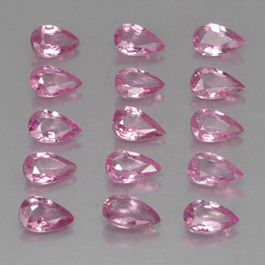 Pedras preciosas de safira rosa natural de 3,61 ct, formato de pêra, VVS-VS