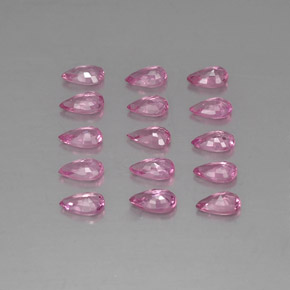 Pedras preciosas de safira rosa natural de 3,61 ct, formato de pêra, VVS-VS