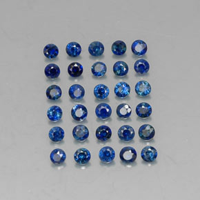 Pedras preciosas de safira azul natural de  ct, corte redondo, VVS-VS