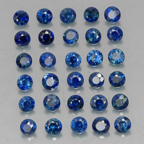 Pedras preciosas de safira azul natural de  ct, corte redondo, VVS-VS