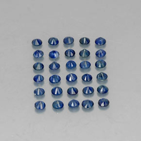 Pedras preciosas de safira azul natural de  ct, corte redondo, VVS-VS