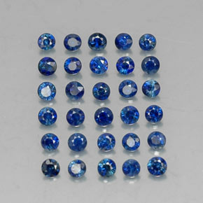 Pedras preciosas de safira azul natural de  ct, corte redondo, VVS-VS