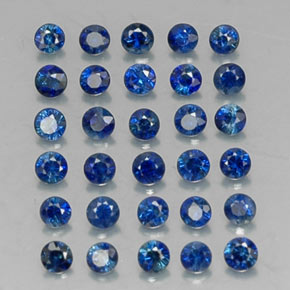 Pedras preciosas de safira azul natural de  ct, corte redondo, VVS-VS