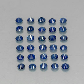 Pedras preciosas de safira azul natural de  ct, corte redondo, VVS-VS