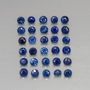 Pedras preciosas de safira azul natural de  ct, corte redondo, VVS-VS