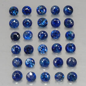 Pedras preciosas de safira azul natural de  ct, corte redondo, VVS-VS