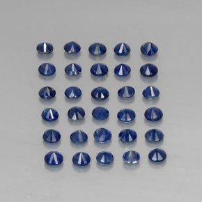 Pedras preciosas de safira azul natural de  ct, corte redondo, VVS-VS