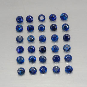Pedras preciosas de safira azul natural de  ct, corte redondo, VVS-VS
