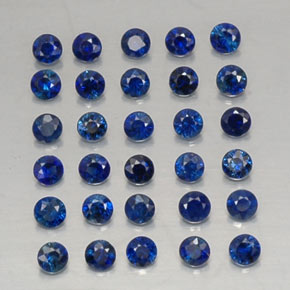 Pedras preciosas de safira azul natural de  ct, corte redondo, VVS-VS