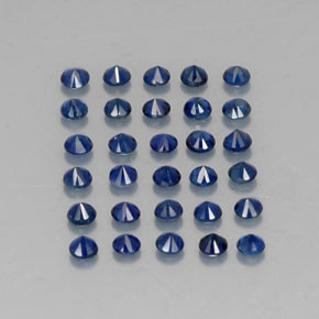 Pedras preciosas de safira azul natural de  ct, corte redondo, VVS-VS