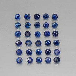 Pedras preciosas de safira azul natural de  ct, corte redondo, VVS-VS