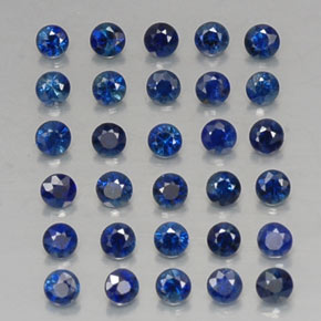 Pedras preciosas de safira azul natural de  ct, corte redondo, VVS-VS