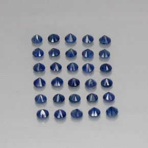 Pedras preciosas de safira azul natural de  ct, corte redondo, VVS-VS