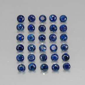 Pedras preciosas de safira azul natural de  ct, corte redondo, VVS-VS