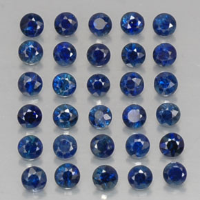 Pedras preciosas de safira azul natural de  ct, corte redondo, VVS-VS