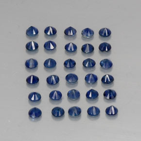 Pedras preciosas de safira azul natural de  ct, corte redondo, VVS-VS