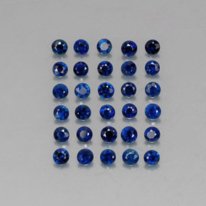 Pedras preciosas de safira azul natural de  ct, corte redondo, VVS-VS
