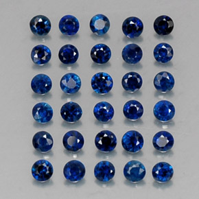 Pedras preciosas de safira azul natural de  ct, corte redondo, VVS-VS